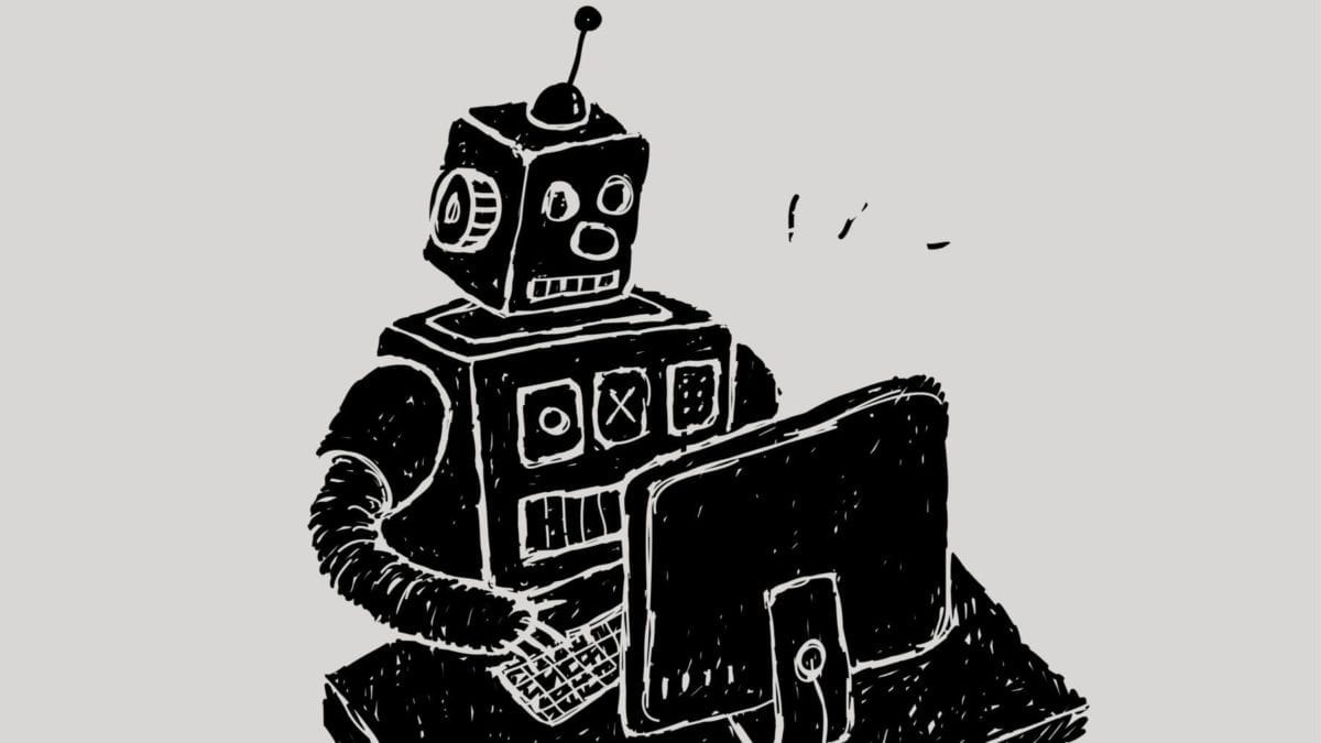 GPT-3-like intelligent robot typing fake news