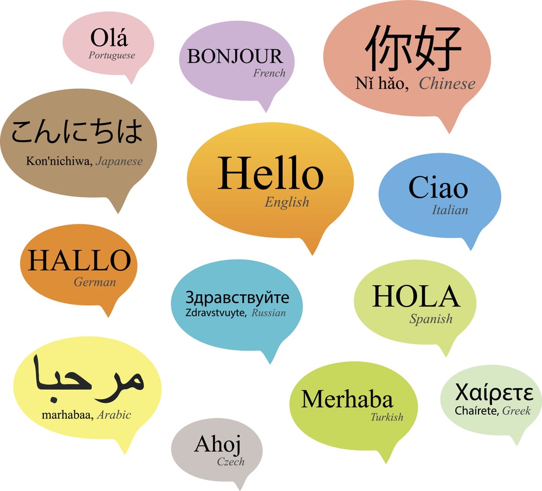 Examples of "hello" in several natural languages